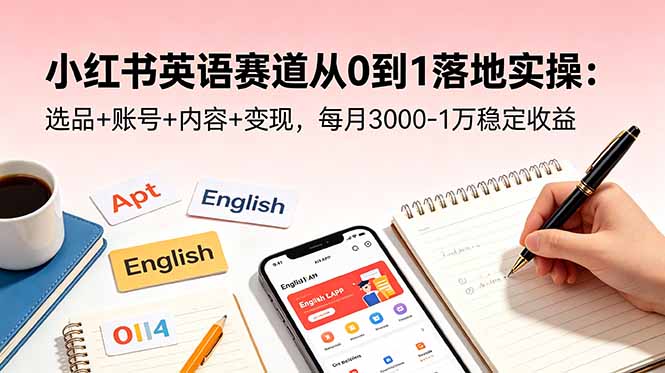 (18771期)小红书英语赛道从0到1落地实操:选品+账号+内容+变现,每月3000-1万稳定收益-悟空知识星球