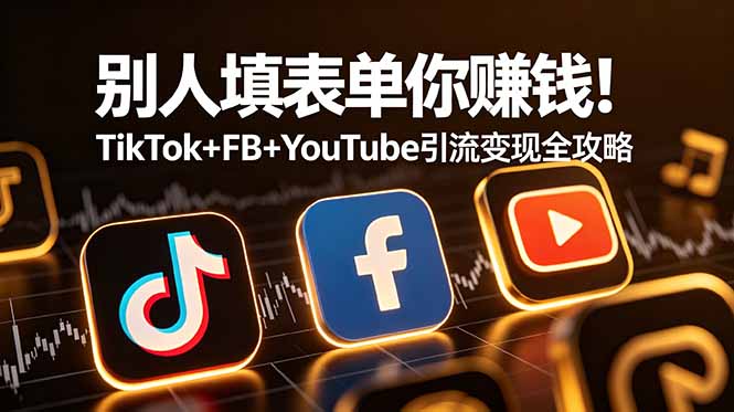 (19018期)别人填表单你赚钱!TikTok+FB+YouTube 引流变现全攻略【原创双语字幕】-悟空知识星球