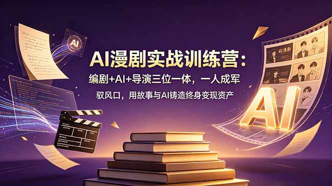 （19032期）AI漫剧实战训练营：编剧+AI+导演三位一体，一人成军 驭风口，用故事与AI铸造终身变现资产-悟空知识星球