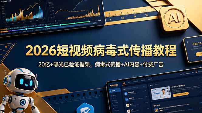 （18986期）2026短视频病毒式传播教程：20亿+曝光已验证框架，病毒式传播+AI内容+付费广告-悟空知识星球