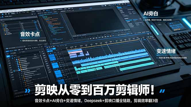 (18867期)剪映从零到百万剪辑师!音效卡点+AI旁白+变速情绪,Deepseek+剪映口播全链路,剪辑效率翻3倍-悟空知识星球