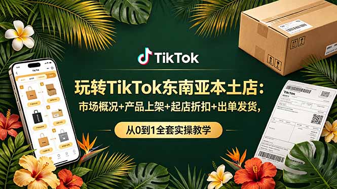 （19045期）玩转TikTok东南亚本土店：市场概况+产品上架+起店折扣+出单发货，从0到1全套实操教学-悟空知识星球