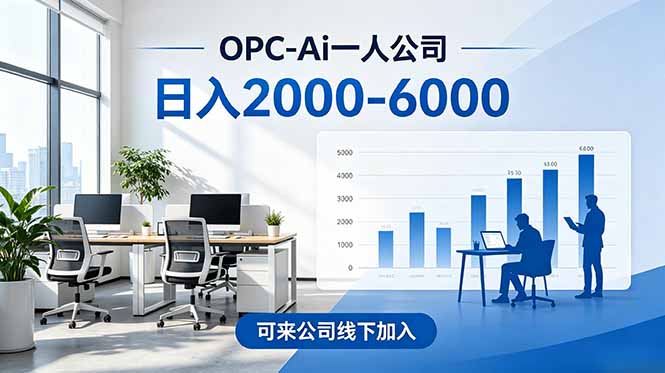 （18809期）2026创业新风口—OPC一人公司模式震撼首发！日收益2000-6000+，项目绿色长久，安全稳健，合...-悟空知识星球