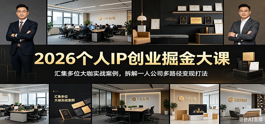 2026个人IP创业掘金大课:汇集多位大咖实战案例,拆解一人公司多路径变现打法-悟空知识星球