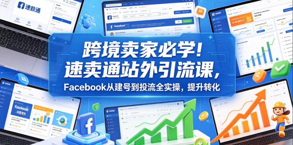 跨境卖家必学!速卖通站外引流课,Facebook从建号到投流全实操,提升转化-悟空知识星球
