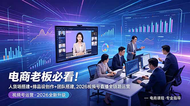 （18845期）电商老板必看！人货场搭建+排品设计+素材创作+团队搭建，2026视频号直播全链路运营-悟空知识星球
