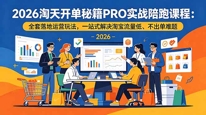 （18844期）2026淘天开单秘籍PRO实战陪跑课程：全套落地运营玩法，一站式解决淘宝流量低、不出单难题-悟空知识星球