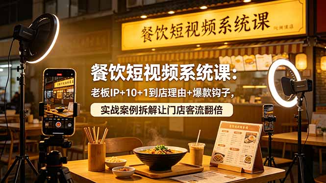 (18712期)餐饮短视频系统课:老板IP+10+1到店理由+爆款钩子,实战案例拆解让门店客流翻倍-悟空知识星球