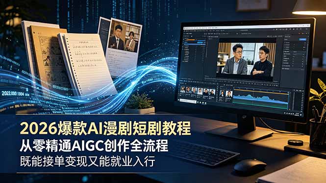 (18980期)2026 爆款 AI 漫剧短剧教程 从零精通 AIGC 创作全流程 既能接单变现又能就业入行-悟空知识星球