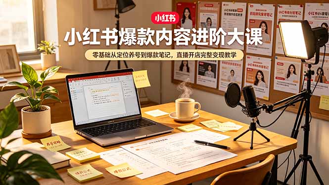 （19118期）小红书爆款内容进阶大课，零基础从定位养号到爆款笔记，直播开店完整变现教学-悟空知识星球