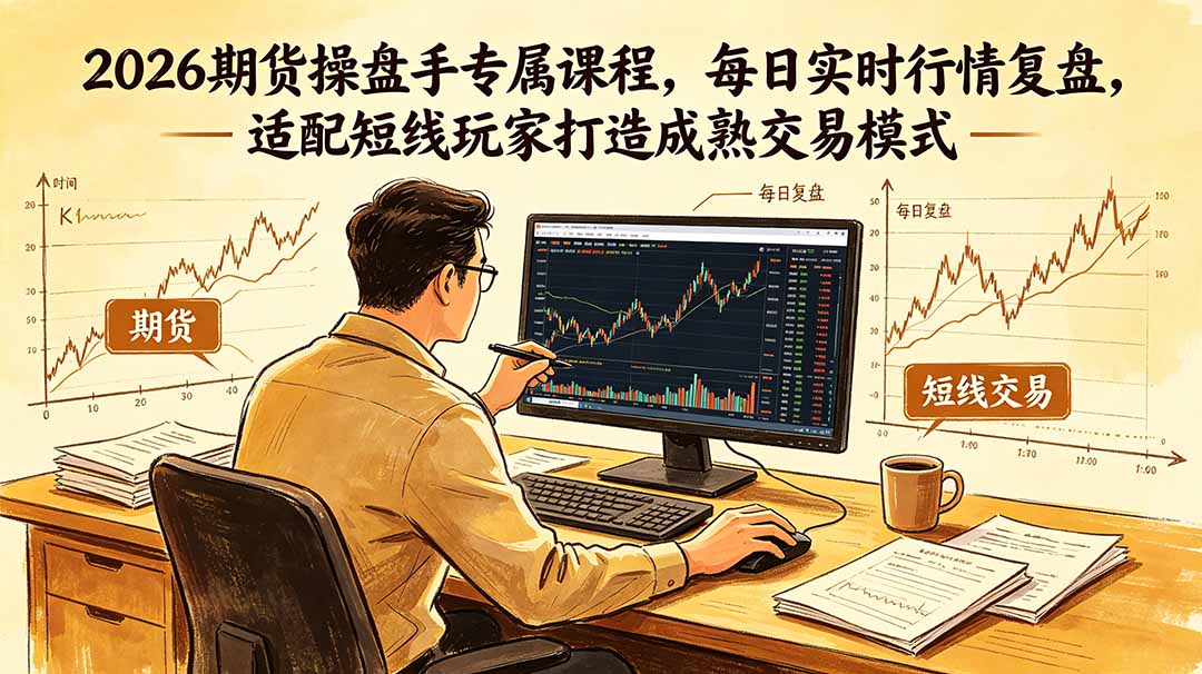(18902期)2026期货操盘手专属课程-更新6月,每日实时行情复盘,适配短线玩家打造成熟交易模式-悟空知识星球