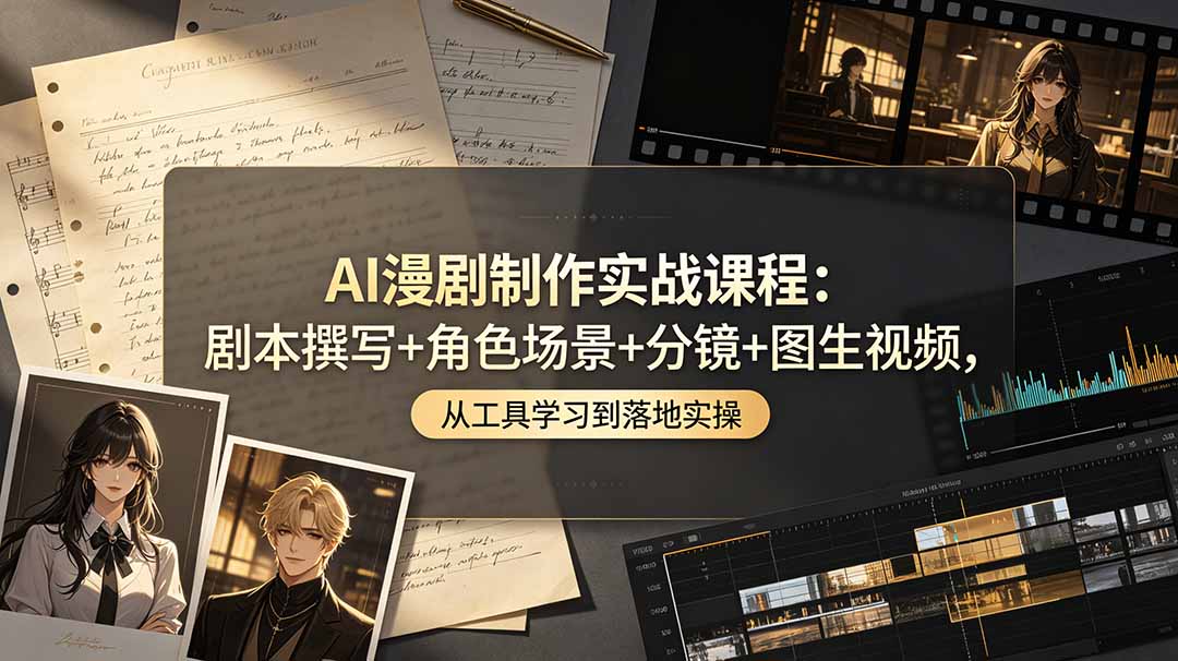 （19020期）AI漫剧制作实战课程：剧本撰写+角色场景+分镜+图生视频，从工具学习到落地实操-悟空知识星球