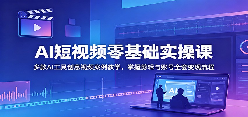 AI短视频零基础实操课:多款AI工具创意视频案例教学,掌握剪辑与账号全套变现流程-悟空知识星球