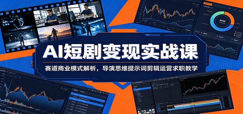 AI短剧变现实战课:赛道商业模式解析,导演思维提示词剪辑运营求职教学-悟空知识星球