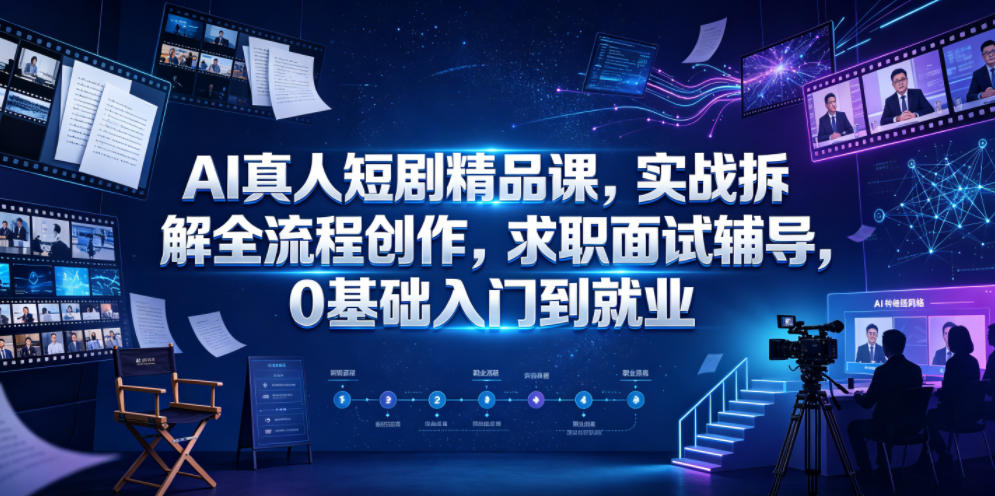 AI真人短剧精品课，实战拆解全流程创作，求职面试辅导，0基础入门到就业-悟空知识星球