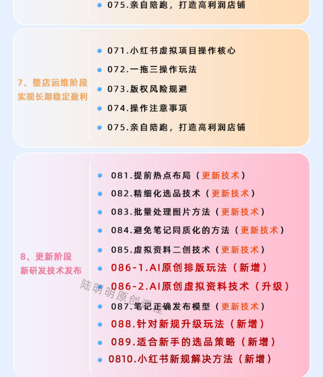 图片[6]-小红书虚拟项目特训班9.0，AI原创PPT技术全跑通，单店纯利润几个W-悟空知识星球