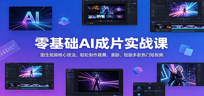 零基础AI成片实战课:图生视频核心技法,轻松制作跳舞、漫剧、短剧多款热门短视频-悟空知识星球
