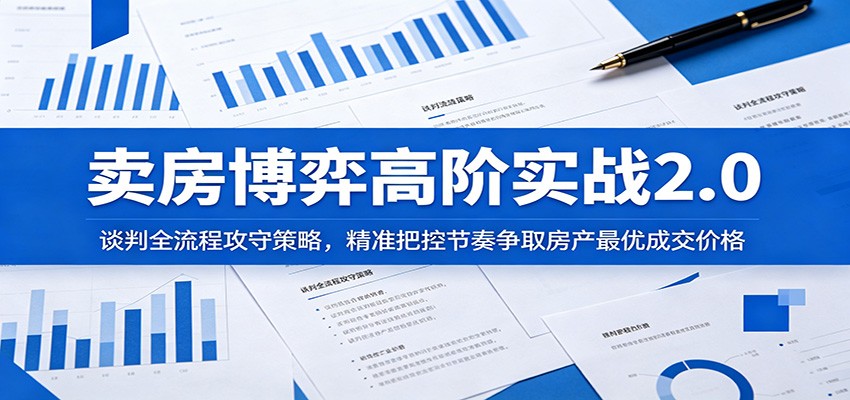 卖房博弈高阶实战2.0:谈判全流程攻守策略,精准把控节奏争取房产最优成交价格-悟空知识星球