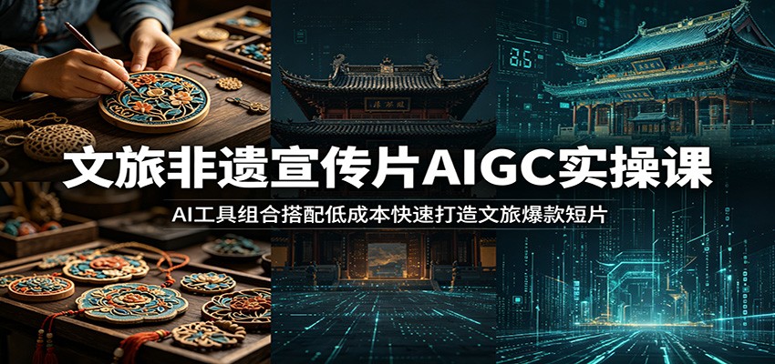 文旅非遗宣传片AIGC实操课：AI工具组合搭配低成本快速打造文旅爆款短片-悟空知识星球