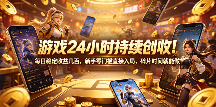游戏24小时持续创收!每日稳定收益几百,新手零门槛直接入局,碎片时间就能做【揭秘】-悟空知识星球