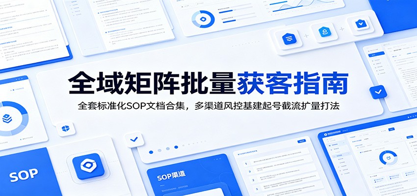 全域矩阵批量获客指南:全套标准化SOP文档合集,多渠道风控基建起号截流扩量打法-悟空知识星球