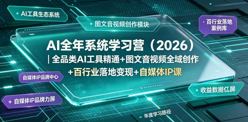 AI全年系统学习营（2026）｜全品类AI工具精通+图文音视频全域创作+百行业落地变现+自媒体IP打造年度进阶大课-悟空知识星球