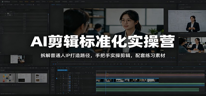 AI剪辑标准化实操营:拆解普通人IP打造路径,手把手实操剪辑,配套练习素材-悟空知识星球
