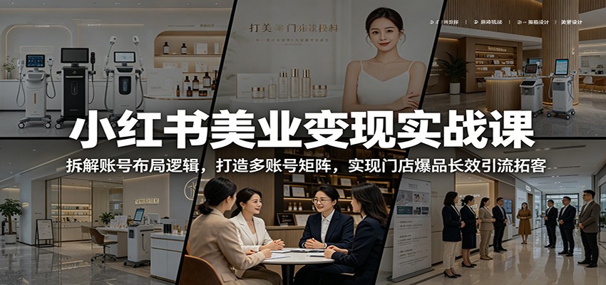 小红书美业变现实战课:拆解账号布局逻辑,打造多账号矩阵,实现门店爆品长效引流拓客-悟空知识星球