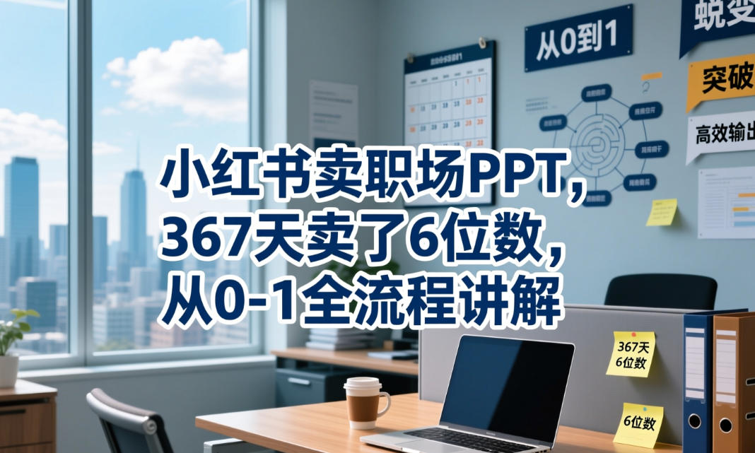 小红书卖职场PPT,367天卖了6位数,从0-1全流程讲解-悟空知识星球