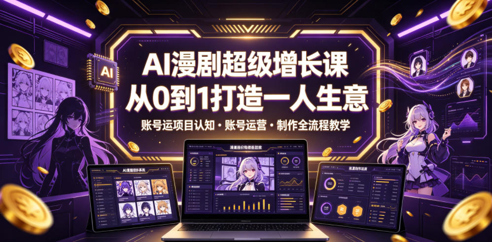 AI漫剧超级增长课,从0到1打造一人生意,项目认知・账号运营・制作全流程教学-悟空知识星球