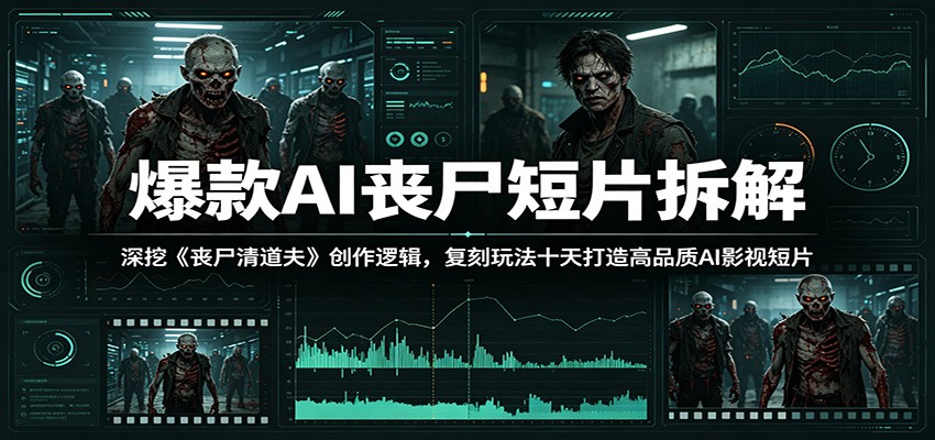 爆款AI丧尸短片拆解:深挖《丧尸清道夫》创作逻辑,复刻玩法快速打造高品质AI影视短片-悟空知识星球