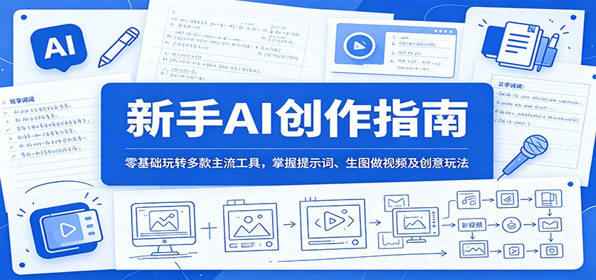 新手AI创作指南：零基础玩转多款主流工具，掌握提示词、生图做视频及创意玩法-悟空知识星球