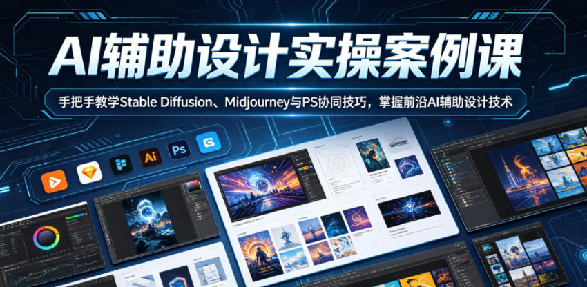 AI辅助设计实操案例课，手把手教学Stable Diffusion、Midjourney与PS协同技巧，掌握前沿AI辅助设计技术-悟空知识星球