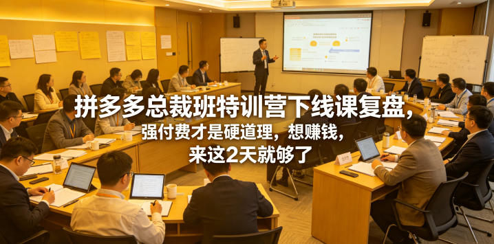 拼多多总裁班特训营下线课复盘,强付费才是硬道理,想賺钱,来这2天就够了-悟空知识星球