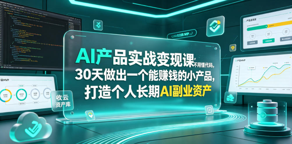 AI产品实战变现课，不用懂代码，30天做出一个能賺钱的小产品，打造个人长期AI副业资产（更新）-悟空知识星球
