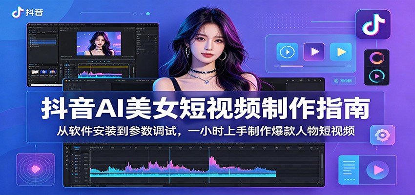 抖音AI美女短视频制作指南：从软件安装到参数调试，一小时上手制作爆款人物短视频-悟空知识星球