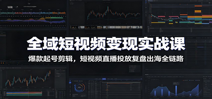 全域短视频变现实战课：爆款起号剪辑，短视频直播投放复盘出海全链路-悟空知识星球