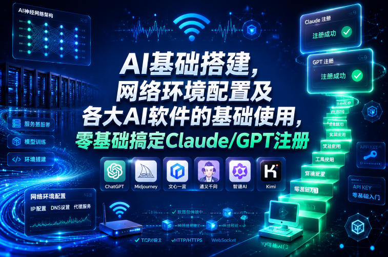 AI基础搭建,网络环境配置及各大AI软件的基础使用,零基础搞定Claude/GPT注册-悟空知识星球