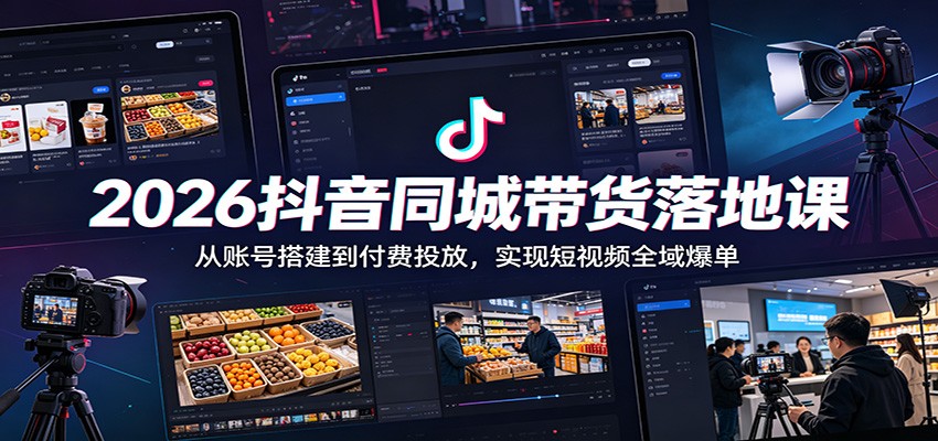 2026抖音同城带货落地课:从账号搭建到付费投放,实现短视频全域爆单-悟空知识星球