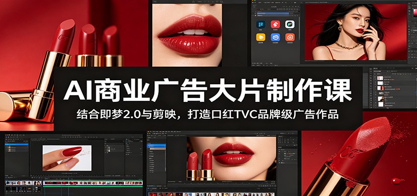 AI商业广告大片制作课:结合即梦2.0与剪映,打造口红TVC品牌级广告作品-悟空知识星球