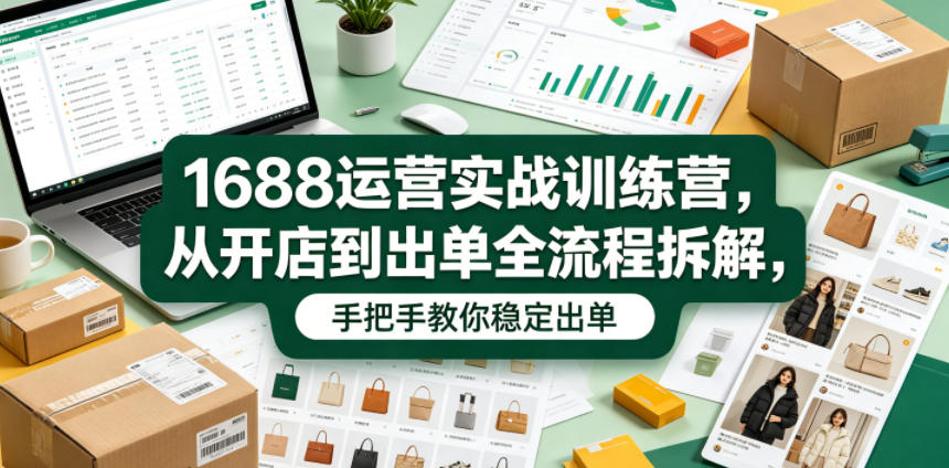 1688运营实战训练营,从开店到出单全流程拆解,手把手教你稳定出单-悟空知识星球