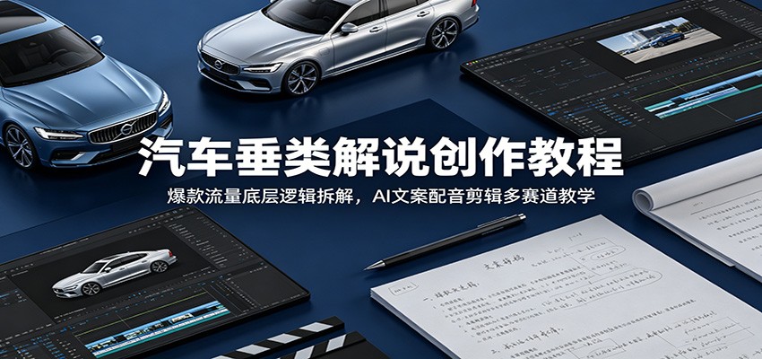 汽车垂类解说创作教程:爆款流量底层逻辑拆解,AI文案配音剪辑多赛道教学-悟空知识星球