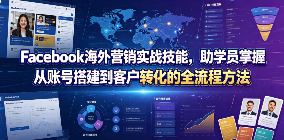 Facebook海外营销实战技能，助学员掌握从账号搭建到客户转化的全流程方法-悟空知识星球