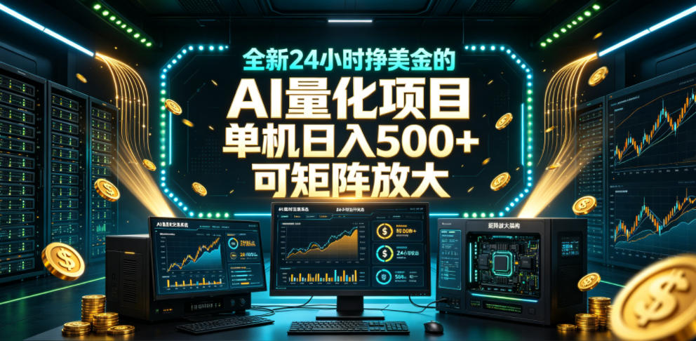 全新24小时挣美金的AI量化项目，单机日入500+，每天见收益，可矩阵放大【揭秘】-悟空知识星球