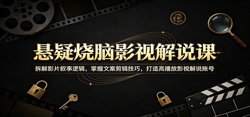 悬疑烧脑影视解说课:拆解影片叙事逻辑,掌握文案剪辑技巧,打造高播放影视解说账号-悟空知识星球