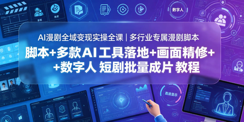 AI漫剧全域变现实操全课｜多行业专属漫剧脚本+多款AI工具落地+画面精修+数字人短剧批量成片全教程-悟空知识星球
