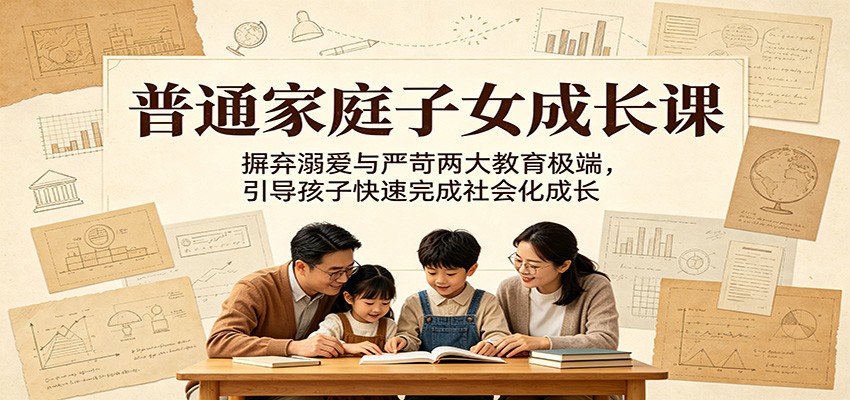 普通家庭子女成长课:摒弃溺爱与严苛两大教育极端,引导孩子快速完成社会化成长-悟空知识星球