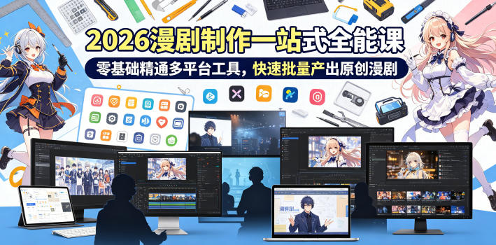 2026 AI漫剧制作一站式全能课，零基础精通多平台工具，快速批量产出原创漫剧-悟空知识星球
