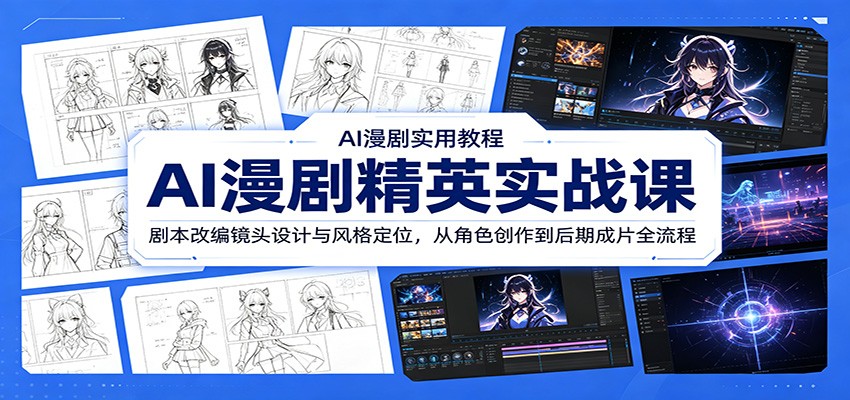 AI漫剧精英实战课：剧本改编镜头设计与风格定位，从角色创作到后期成片全流程-悟空知识星球