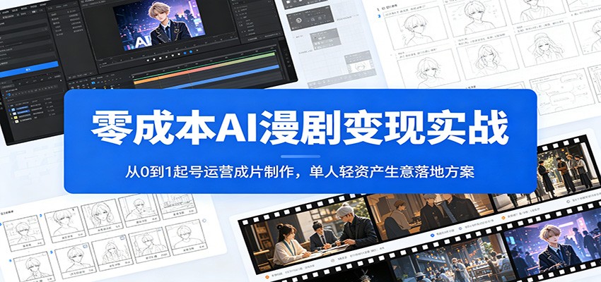 零成本AI漫剧变现实战:从0到1起号运营成片制作,单人轻资产生意落地方案-悟空知识星球